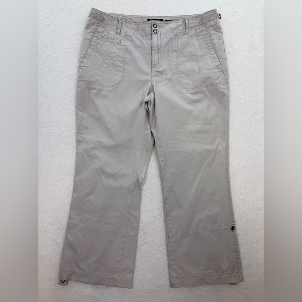 Eddie Bauer Mercer Fit Women’s Cotton Roll Tab Cuff Pants Size 14